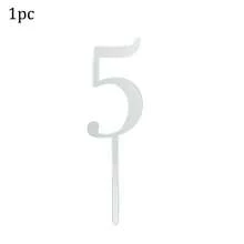 1个/10个金色银色简约0-9数字蛋糕装饰插牌，适用于婚礼、儿童生日派对、婴儿派对蛋糕装饰 - 彩色 - 查看 13