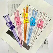 [ Authorized ] Sanrio Cartoon Cute Kuromi New Learning Chopsticks, Melody Learning Chopsticks And Tableware, Cinnamon Roll Student Gripping Chopsticks, Random Packaging Bag - Multicolor - View 11