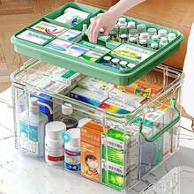 1 pieza Organizador de medicina de doble capa transparente de PVC de gran capacidad - Fácil acceso, ideal para el hogar y los viajes, sin necesidad de energía, ligero, acabado mate, montaje sobre encimera, diseño independiente, uso multipropósito, cajas de almacenamiento para organizar