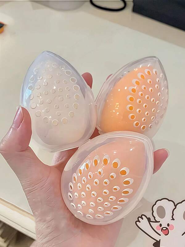 Makeup Sponge Holders, Freestanding Cosmetic Egg Organizer, Portable, Durable Plastic, Non-Electric Storage Case,Travel Portable Breathable Storage Box,For Holiday Beach, Bathroom Collection, Bedroom Collection, Large Capacity,Back-To-School Supplies(Random Delivery Of Styles)