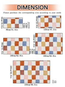 1 块毛绒地毯，防滑地毯，适用于家庭、客厅、卧室