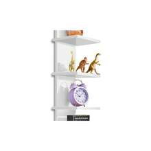 5 Tier Wall Shelf Unit With Hooks, Vertical Column Utility Shelving Home Decor And Storage Organizer, Wall - Mounted Floating Shelves Bathroom Storage, Bedroom 2 Pack - 白色+2裝 - 查看 10