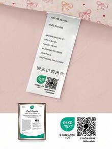 1pc Kawaii Romantic Pink Bowknot Heart Printed Pillowcase, Soft Fabric Pillowcase, Suitable For Home Bedding And School Bedding Dorm Essentials, Sofa Cushion Cover, Car Pillow Cover, All Seasons, Oeko-Tex Certified - Multicolor - View 8