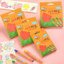 8/12/24 Farben Kinder Cartoon Tulpe Wachsmalstifte, nicht färbende Ölpastellkreiden Graffiti Zeichenmaterialien, Kindergartenpreise, Buntstifte für Kleinkind