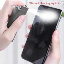 NEW2 In 1 Mobile Phone Screen Cleaner Spray Bottle Microfiber Computer Dust Removal Cleaning Glasses Wipes Without Cleaning - Black-with CoverCase - View 3