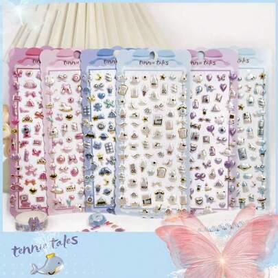 日式珍珠箔EPE泡沫糖果贴纸，可爱甜美，适用于手机壳、剪贴簿、日记装饰