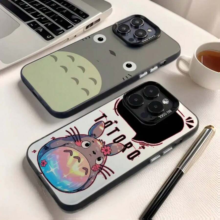 Cartoon T-T-TotoroS Phone Case For IPhone 16,15,14,13,12,11,8,7,Pro,Max,Plus,Mini,XS,SE Anti Fall Black Matte Hard.Halloween Accessories.Christmas Warm-Up. - Z3 - Xem 1