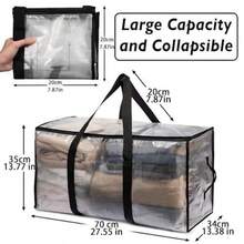 105L Capacityand100kg Load BearingWaterproof HeavyDuty Moving Storage Bags Extra Large HighCapacity TearResistant Bag With Reinforced Backpack Straps Zippered Handles Durable Oxford Fabric 2Pack - As Pic - View 3