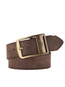 1条男女通用经典扣PU皮腰带，适合休闲、商务、送礼，复古怀旧风格，适合秋季/都市穿搭，经典圣诞冬季时尚日常男士男友礼物 - 多色369 - 查看 18