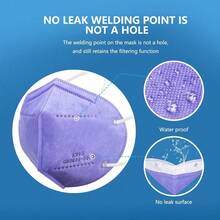 KN95 Face Mask 50 PCS Breathable Protection Masks Individually Wrapped 5-Ply KN95 Black Masks Cup Dust Safety Masks - Purple - View 4
