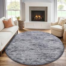 Runder Teppich, weicher Wohnzimmerteppich 120 cm, 160 cm, einfacher teppich Wohnzimmer rund, runder Teppich 120 Durchmesser, 160 Durchmesser, kleiner runder Teppich, plüschiger teppich Schlafzimmer,runder Teppich flauschig geeignet für Wohnzimmer, Schlafzimmer, Spielzimmer, Schlafsaal, Sofa, Jugendzimmerdekoration, Arbeits- und Unterhaltungsbereich, leicht zu reinigen, moderner runder Teppich geeignet zum Schaffen einer gemütlichen Atmosphäre, verwendet in deko Schlafzimmerdekoration.