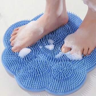 1 Piece Of Silicone Shower Foot Mat - Anti-Slip, Easy To Clean, Enhances Wear And Tear, Foot Massage, Slouchy Bath, Massage Mat - Shower Foot Mat, For Deep Skin Cleansing And Foot Care, Foot Care Mat | Ergonomic Design | Silicone Mat, Bathroom, Bathroom Decoration, Bathroom Accessories,Friend Gifts, Female Gifts, Halloween Supplies, Travel Supplies, Christmas Supplies