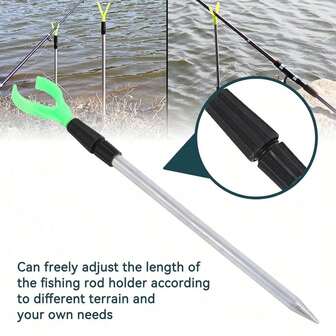 Teleskopisk fiskespöhållare, U-formad fiskespöhållare, Justerbar teleskopisk fiskespöhållare i aluminiumlegering, Fiskespöställ, Tillbehör för utomhusfiske
