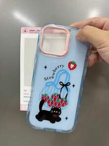 1个波点绿色背景手机壳，兼容 16 Pro Max、Apple 15、新款16 Pro、Viral 14、13英寸硅胶手机壳，防摔保护套，15 Pro女士款 - 淺藍色 - 查看 3