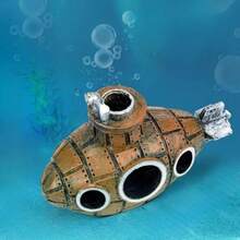 Decoração Para Aquário Submarino – Decoração Temática Subaquática e Abrigo Natural - Multicolorido - Visão 4