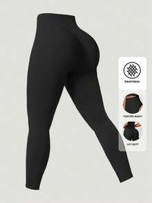 Yefecy 女士瑜伽紧身裤 - 高弹速干运动裤，适合徒步、攀岩和健身房运动 - 黑色 - 查看 2