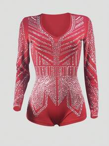 1 件熱門鑽石連身褲 - 酒紅色 - 查看 1