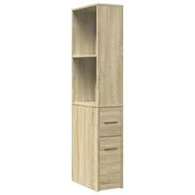 vidaXL Schmaler Badschrank Mit Rollen, Sonoma-Eiche Holzwerkstoff - Giallo - Visualizzare 2