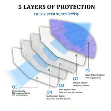 KN95 Face Mask 50 PCS Breathable Protection Masks Individually Wrapped 5-Ply KN95 Black Masks Cup Dust Safety Masks - Purple - View 5
