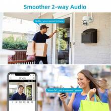 Cámara de visión nocturna a color de 200 W, conexión Bluetooth inalámbrica, rotación de 360°, modo a color, modo infrarrojo, alarma inteligente, resistente al agua IP66, protección contra rayos