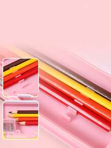 卡通宇航员太空图案铅笔盒，多功能学生文具盒带卷笔刀，大容量笔盒，学习用品 - 彩色 - 查看 5