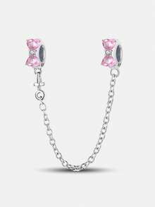 1pc 925 Sterling Silver Christmas Bow Pendant Charm, Suitable For Women Jewelry DIY Bracelet - Gather - View 19