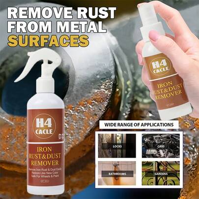  H4Cacle 通用除锈剂，适用于汽车漆面和轮毂，多用途除锈剂，刹车和金属粉尘保护剂，铁粉去除剂，强力去污，顺滑可靠的镀铬维护喷雾