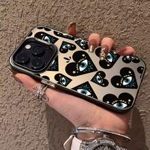 1pc Premium Full Screen Heart & Eye Pattern Protective Case Compatible With IPhone 7 8 Plus X XR XS MAX 11 12Pro 13 14 15 Plus 16 Pro Max, Anti-Drop Ultra-Thin Hard Face Cover TPU Protective Phone Case - Excellent Gift! - Multicolor - View 3