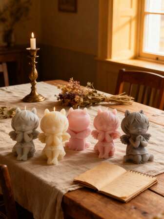 1个可爱下巴支撑天使3D装饰硅胶模具，DIY蜡烛硅胶模具，石膏装饰硅胶模具，蜡烛模具硅胶模具，家居装饰环氧树脂模具