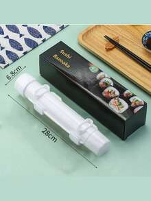 2 Pieces Plastic DIY Striped Sushi Mold, Convenient Sushi Rice Ball Making Tool Set, Clean PP Sushi Making Machine - Fast Sushi Cannon Roller, Suitable For Breakfast, Lunch And Dinner Making, Suitable For Office Workers, Student Lunch, Party Food Preparation