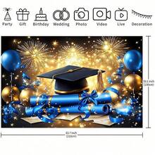 1-Pack Graduation Party Banners - Elegant Gold Tassel Design, Perfect For Graduation Celebrations. Available In Multiple Sizes For General Decoration, Indoor/Outdoor Use, Garden Decoration, Party Decoration, And Phone Booths. - Multicolor - View 4