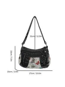 New Casual Chic Soft Jeans Multi-Layer Crossbody Bag With Multiple Pockets, Versatile Commuter Large Capacity Women's Shoulder Bag, Suitable For Work Commuting, Shopping And Traveling., Perfect For Cow Girl - 黑色 - 查看 10