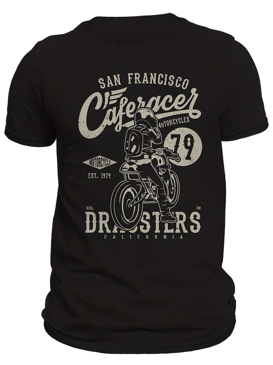San Fransisco Cafe Racer 79 Motorcycle 's T-Shirt,This Fun Printed Casual T-Shirt Is The Perfect Gift For Valentine's Day/Christmas - 款式14 - 查看 1