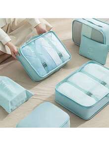 4pcs Large Capacity Travel Organizer Bags, Waterproof Portable Packing Cubes For Clothes, Pants, Shoes, Socks, Suitcase Storage Organizer,Boho Vibes - Multicolor - View 8