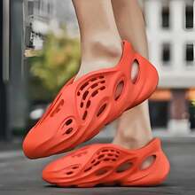 Comfortable Office Shoes Outdoor Walking Foam Runner Sandals Sneakers Cloud Slides Pillow Sports Shoes Non-Slip Lightweight Walking Shoes Fashion Outdoor Indoor Summer Lightweight Slip-On Walking Sneakers Breathable Soft Beach Sandals For Women Men - 橘色 - 查看 4