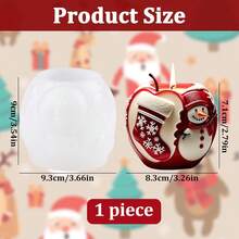 Christmas Apple-Shaped Silicone Mold, Candle Mold With Santa Claus And Snowman Design, Ideal For Crafts, Soap, And Resin. Perfect For Christmas Decorations.