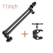 Brazo mágico giratorio de 11 pulgadas + Abrazadera súper, adecuado para la conexión de cámara DSLR a monitor LCD, luz de video LED y accesorios de cámara - Negro - Ver 11