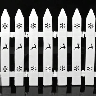 20 Pieces 12 Inch Christmas Tree Fences White Plastic Picket Fence Border Mini Fence Decoration For Christmas Wed...
