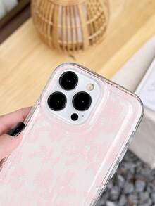 白色时尚蕾丝图案手机壳 1 件装 优雅浪漫蕾丝图案防滑透明气垫软壳 兼容 11/12/13/14/15/16 Pro Max 春季婚礼礼物 - 彩色 - 查看 4