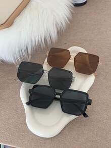 1 chiếc kính thời trang gọng vuông nhựa cỡ lớn cho nữ, nhiều màu, kính thời trang thường ngày làm thon gọn khuôn mặt, thích hợp cho kỳ nghỉ và kết hợp hàng ngày cho kỳ nghỉ hè trên bãi biển, ngoài trời, du lịch - Nhiều màu - Xem 16