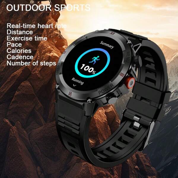 Men's Outdoor Sports Fitness Smartwatch 1.46 Inch HD Bluetooth Call Waterproof Watch Wireless Call Multi-Sport Modes Smart Watch For Android IOS Cell Phone Perfect Christmas Gift For Boy Friend Husband Teens