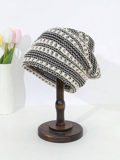 1pc Street Style Polyester Floral Hollow-Out Thin Beanie Hat
