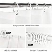 1Pc Blue And White Floral Butterfly Shower Curtain - Durable Polyester Fabric, Featuring An Elegant Natural Design With Bright Flowers And Soft Gray Backgrounds, The Butterfly Patterns Fluttering Among Flowers Add A Lively Touch, Comes With 10 Hooks, Easy To Clean, Perfect For Bathroom Decor.