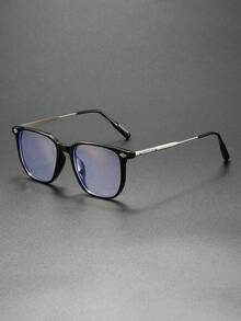 1pc Men's Retro Simple Clear Lens Glasses, Suitable For Pairing With Shirts, Sweaters, Coats And Other Fashionable Outfits - Multicolor - View 4