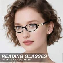 2pcs Fashion Ultra-Light Metal Chain Reading Glasses, Women's Blue Light Blocking Glasses For Young Look, Necessary For Business Office - Red+Black - View 9