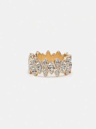 1 件经典精致马眼叠层锆石 925 纯银戒指，迷人的欧美复古女士戒指，适合舞会、聚会和派对，优雅女士珠宝礼物