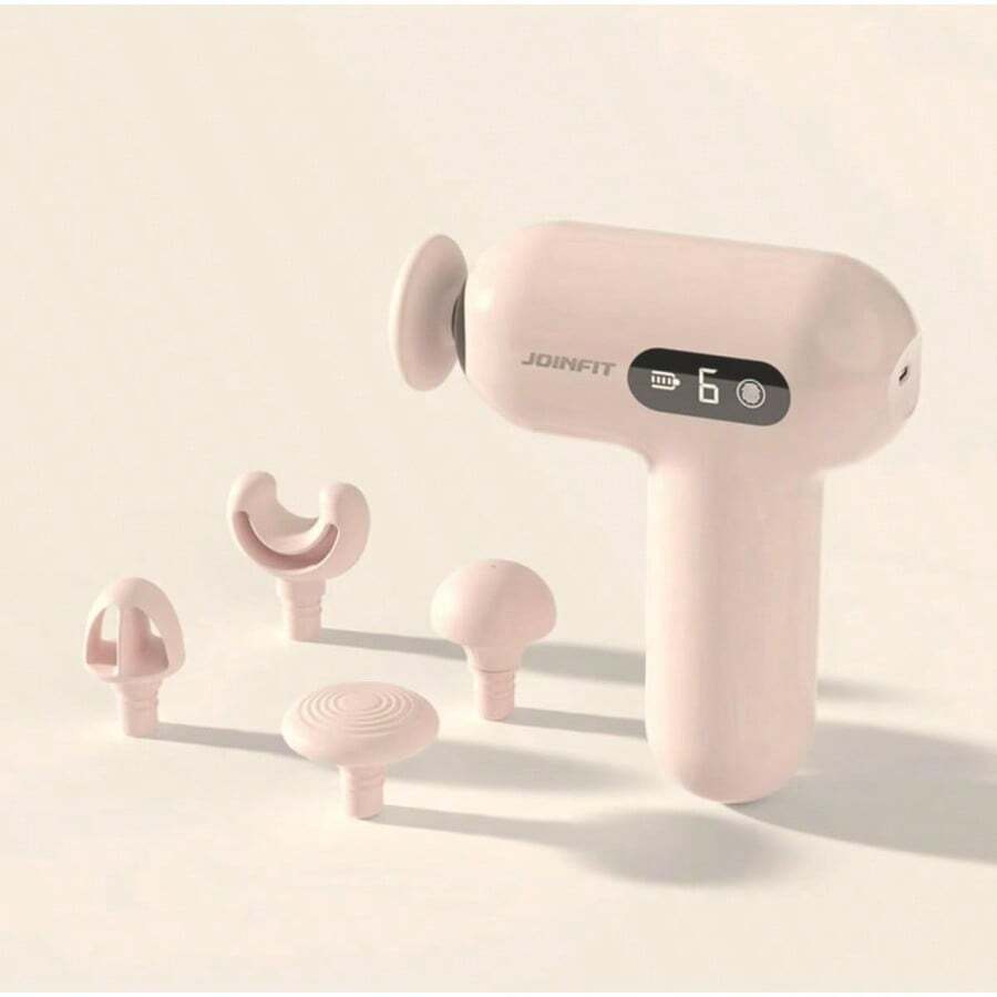 Massage Gun Deep Tissue Muscle Massage For Pain Relief Fascia Gun With 4 Massages Heads Electric Portable Hand Held Massager Gun For Back Body Sore Muscles Pain Relief Gifts Office Home Athletes Pink - LightPink - View 1