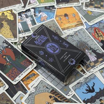 Cadı Tarot Destesi 78 İngilizce Kart Oyunu, Cadılar Bayramı ve Noel Tatil Partileri İçin Uygun