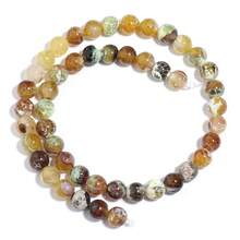 1pc Natural Amber, Fire Agate Bead Strand, 6/8/10mm Fashionable Handcraft DIY Loose Beads, Suitable For Bracelet, Necklace, Jewelry, Phone Chain, Keychain Wholesale - Amber Ice Spark Agate Beads - View 9