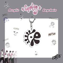 C/ORTIS Kpop 组合徽章亚克力钥匙扣 - Color Outside The Lines 周边商品桌面/包包挂饰，粉丝礼物，组合标志，粉丝Logo，出道标志，粉丝必备礼物，亚克力包包挂饰，透明钥匙扣，透明挂饰，Kpop 出道专辑周边收藏包包挂饰，粉丝生日礼物 - 彩色 - 查看 5